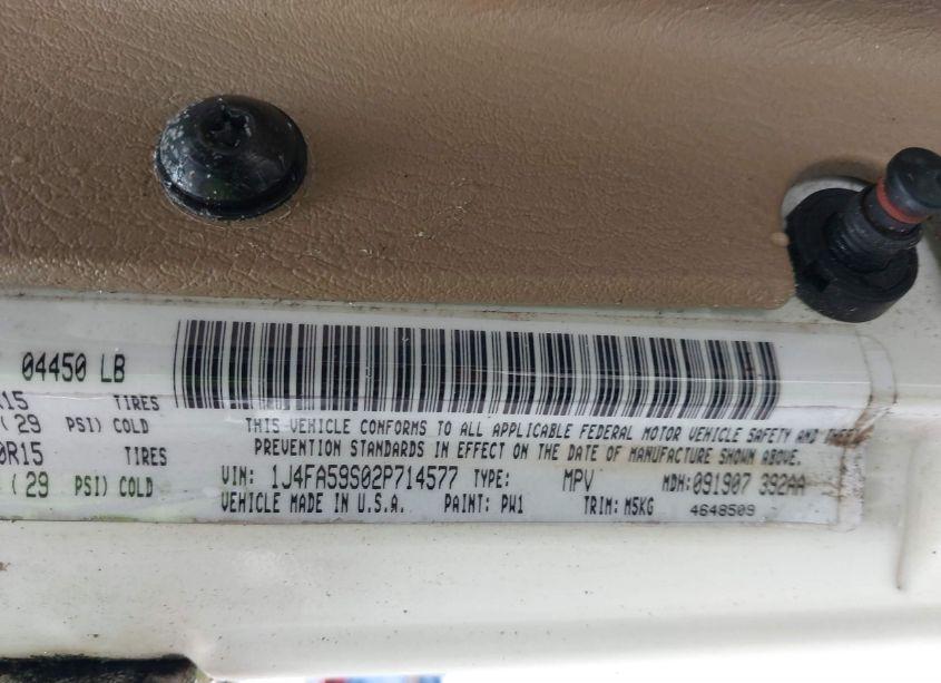 Photo 9 of 2002 Jeep Wrangler SAHARA (VIN 1J4FA59S02P714577)