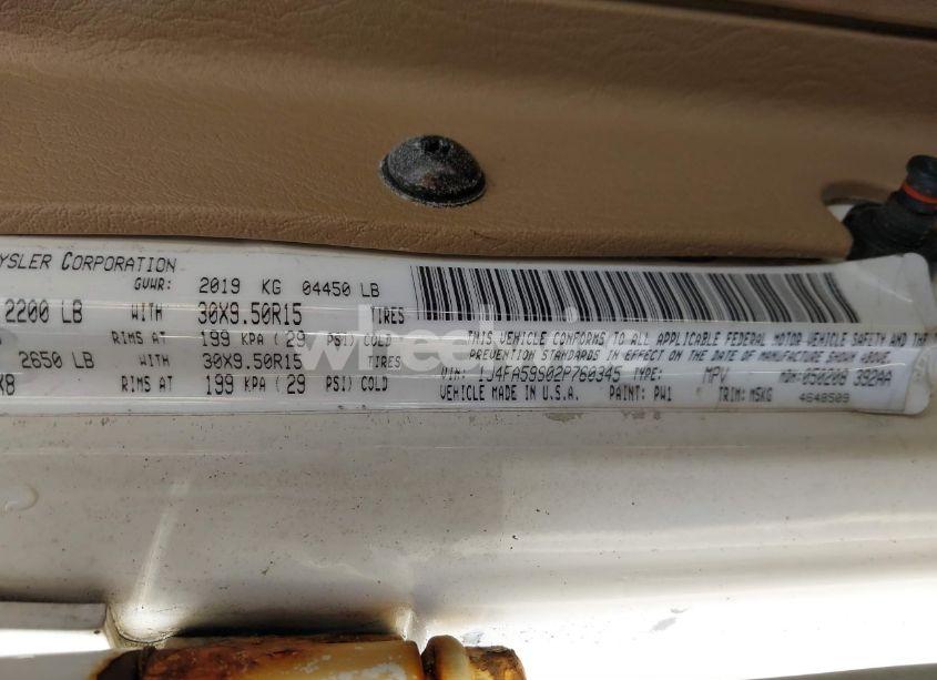 Photo 9 of 2002 Jeep Wrangler SAHARA (VIN 1J4FA59S02P760345)