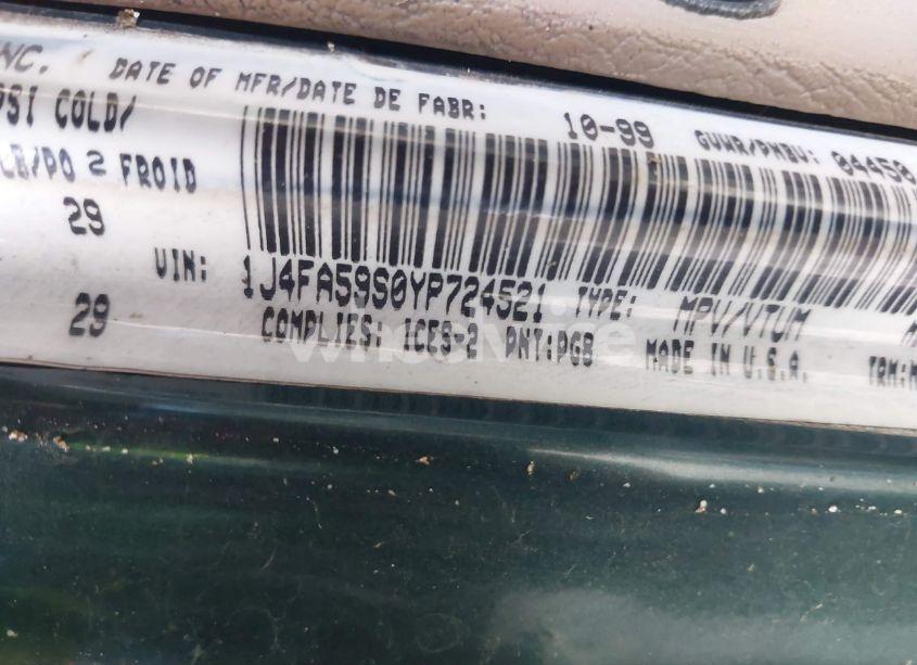 Photo 9 of 2000 Jeep Wrangler SAHARA (VIN 1J4FA59S0YP724521)