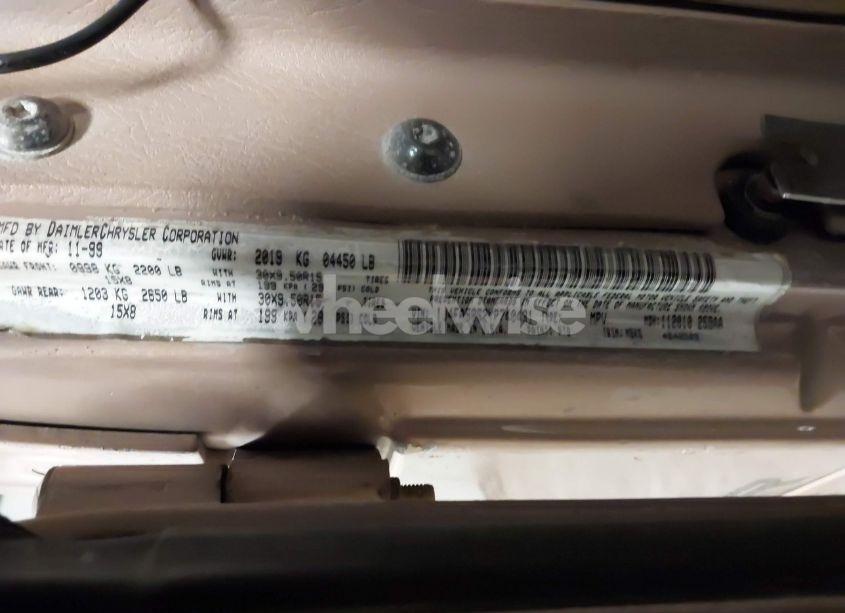 Photo 9 of 2000 Jeep Wrangler SAHARA (VIN 1J4FA59S2YP740431)