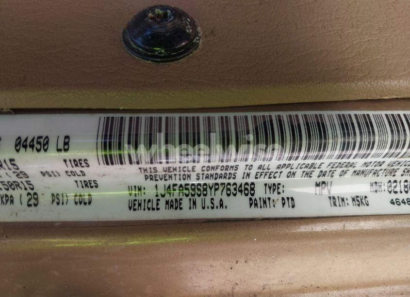 Photo 9 of 2000 Jeep Wrangler SAHARA (VIN 1J4FA59S8YP763468)