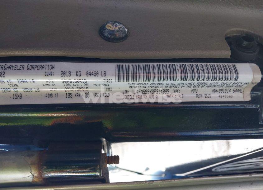 Photo 9 of 2003 Jeep Wrangler SAHARA (VIN 1J4FA59SX3P314995)