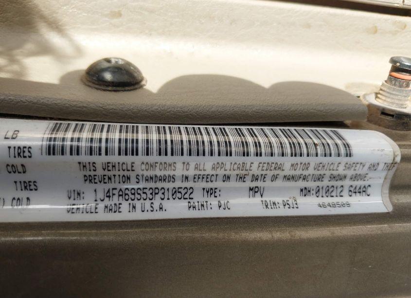 Photo 9 of 2003 Jeep Wrangler RUBICON (VIN 1J4FA69S53P310522)