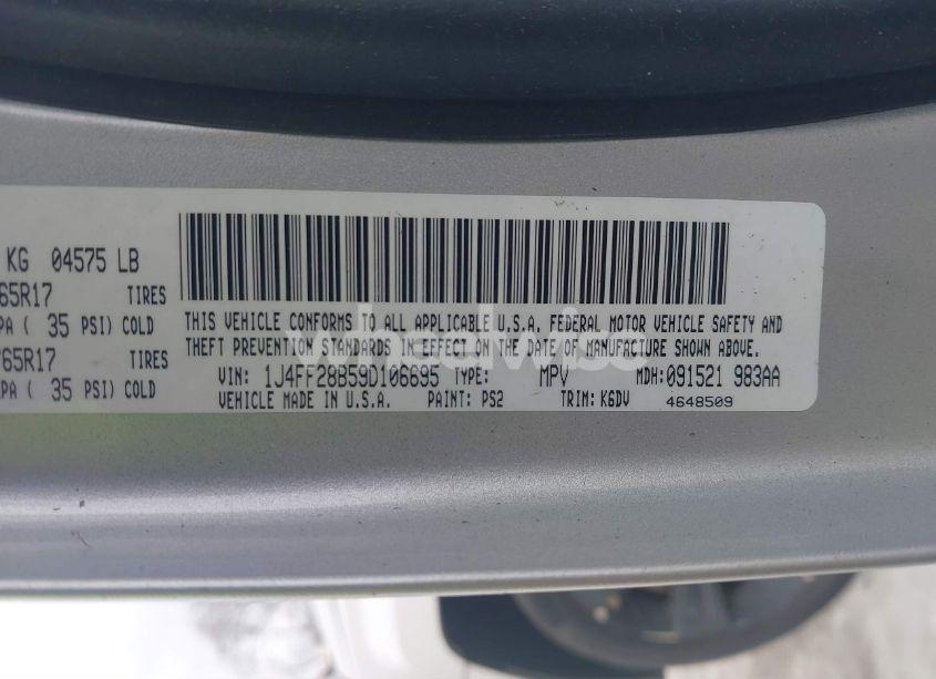 Photo 9 of 2009 Jeep Patriot SPORT (VIN 1J4FF28B59D106695)