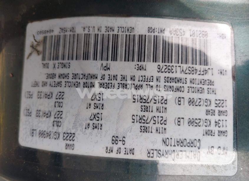 Photo 9 of 2000 Jeep Cherokee SPORT (VIN 1J4FF48S7YL139276)