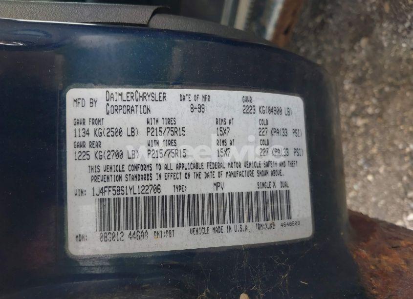 Photo 9 of 2000 Jeep Cherokee CLASSIC (VIN 1J4FF58S1YL122706)