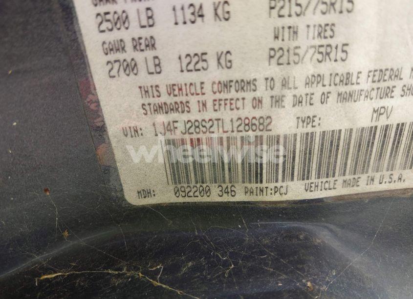 Photo 9 of 1996 Jeep Cherokee SE (VIN 1J4FJ28S2TL128682)