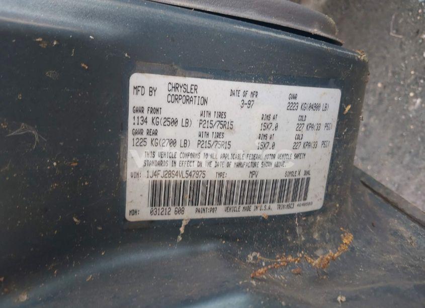 Photo 9 of 1997 Jeep Cherokee SE (VIN 1J4FJ28S4VL547975)