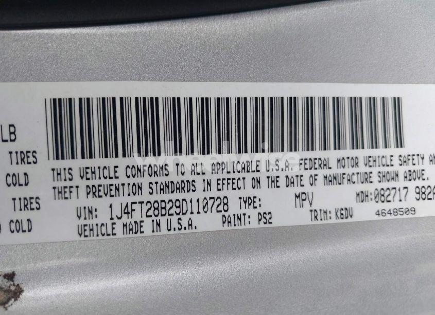 Photo 9 of 2009 Jeep Patriot SPORT (VIN 1J4FT28B29D110728)