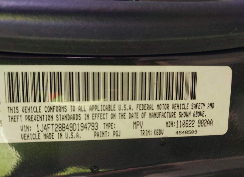 Photo 9 of 2009 Jeep Patriot SPORT (VIN 1J4FT28B49D194793)