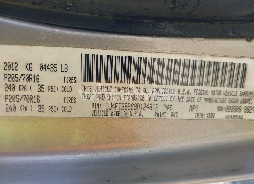 Photo 9 of 2009 Jeep Patriot SPORT (VIN 1J4FT28B69D124812)