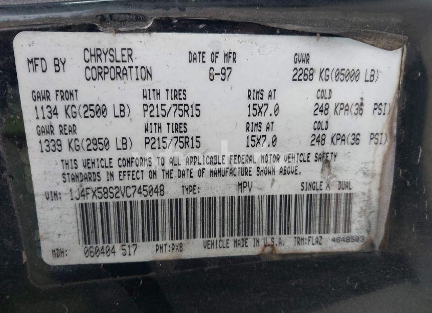 Photo 9 of 1997 Jeep Grand CHEROKEE LAREDO/TSI (VIN 1J4FX58S2VC745048)