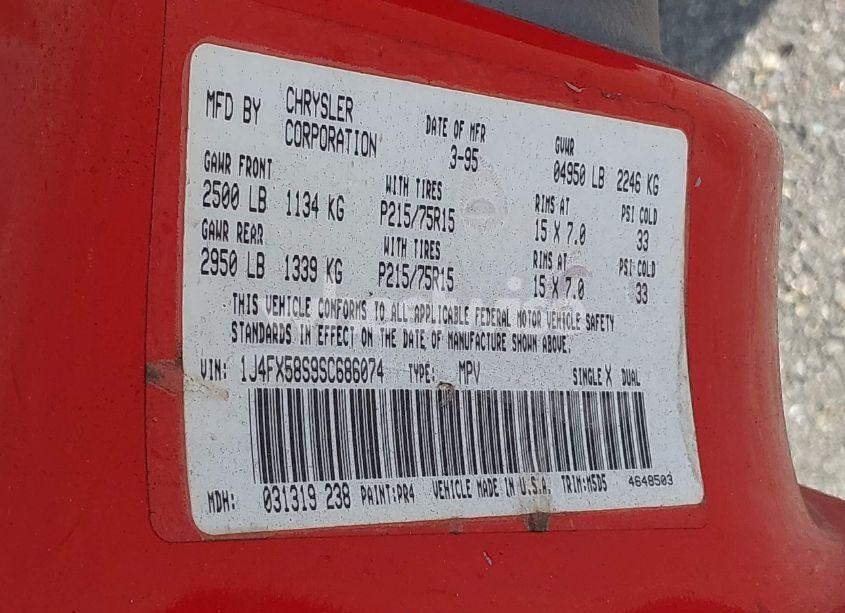 Photo 9 of 1995 Jeep Grand CHEROKEE LAREDO (VIN 1J4FX58S9SC686074)