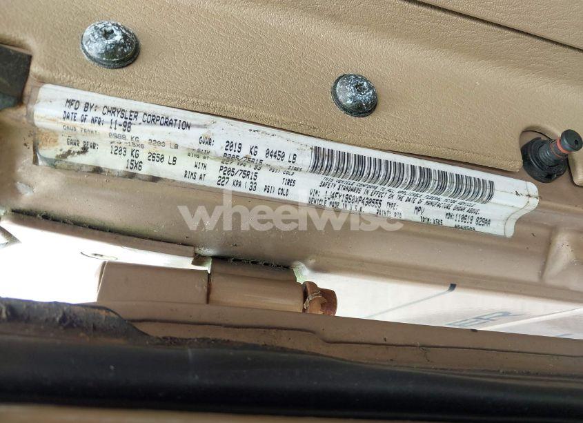 Photo 9 of 1999 Jeep Wrangler SPORT (VIN 1J4FY19S0XP430555)