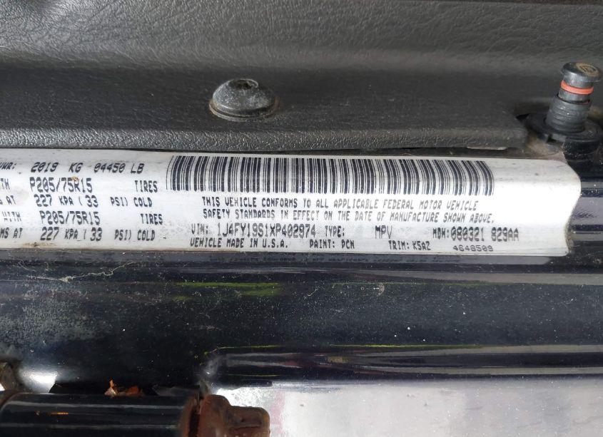 Photo 9 of 1999 Jeep Wrangler SPORT (VIN 1J4FY19S1XP402974)