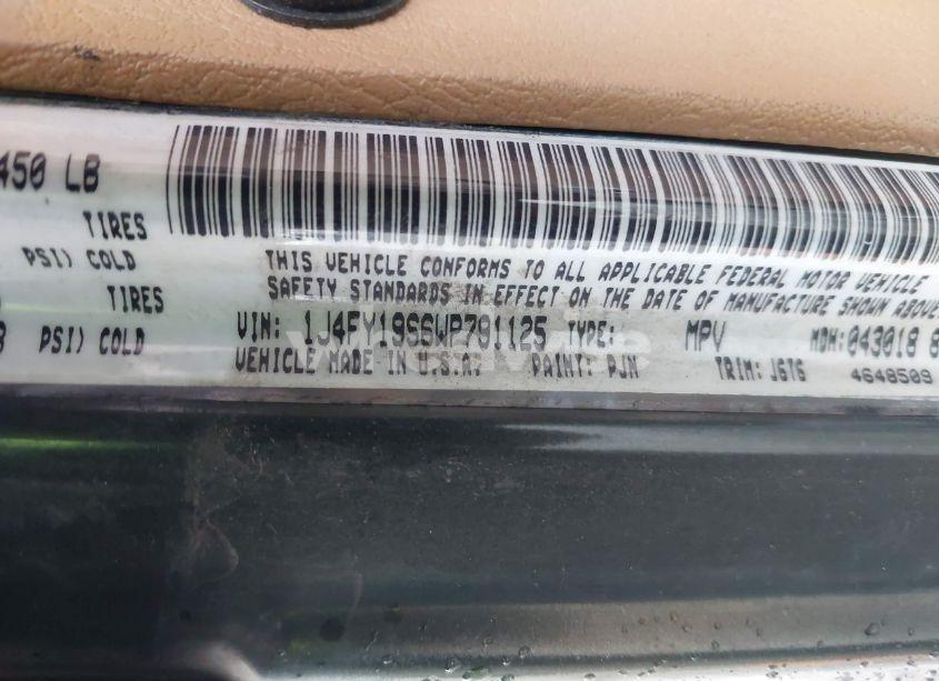 Photo 9 of 1998 Jeep Wrangler SPORT (VIN 1J4FY19S6WP791125)