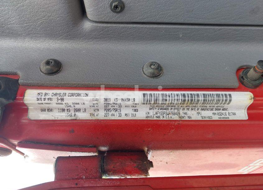 Photo 9 of 1998 Jeep Wrangler SE (VIN 1J4FY29P2WP766420)