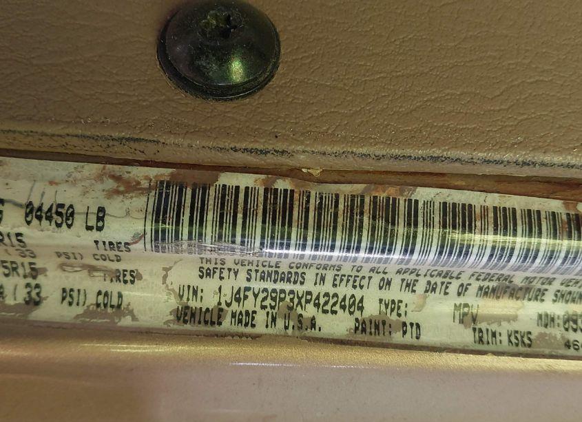 Photo 9 of 1999 Jeep Wrangler SE (VIN 1J4FY29P3XP422404)