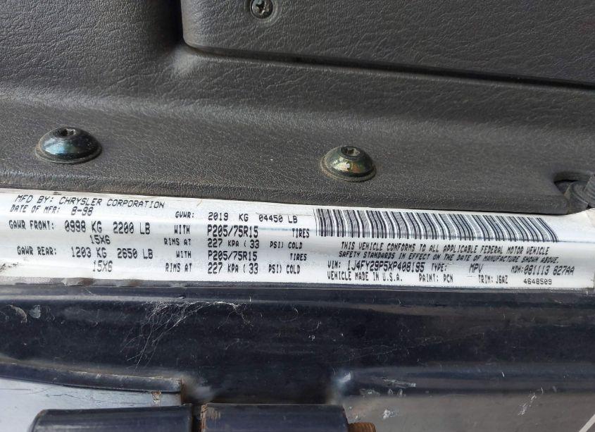 Photo 9 of 1999 Jeep Wrangler SE (VIN 1J4FY29P5XP408195)