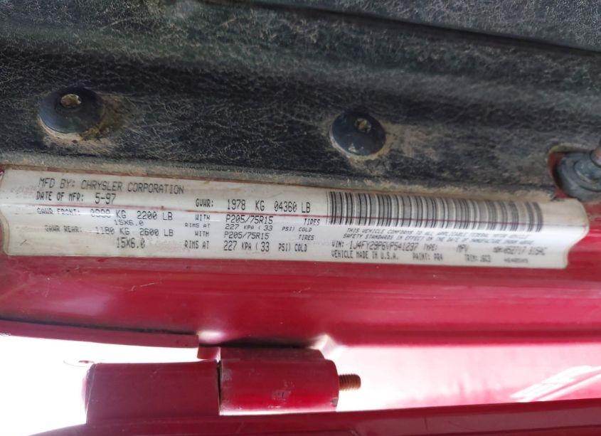 Photo 9 of 1997 Jeep Wrangler SE (VIN 1J4FY29P6VP541237)