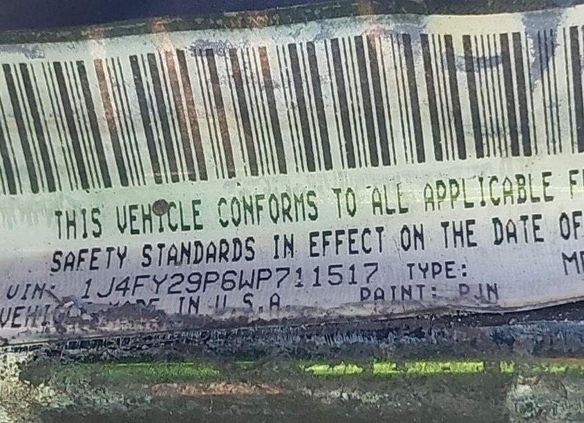 Photo 9 of 1998 Jeep Wrangler SE (VIN 1J4FY29P6WP711517)