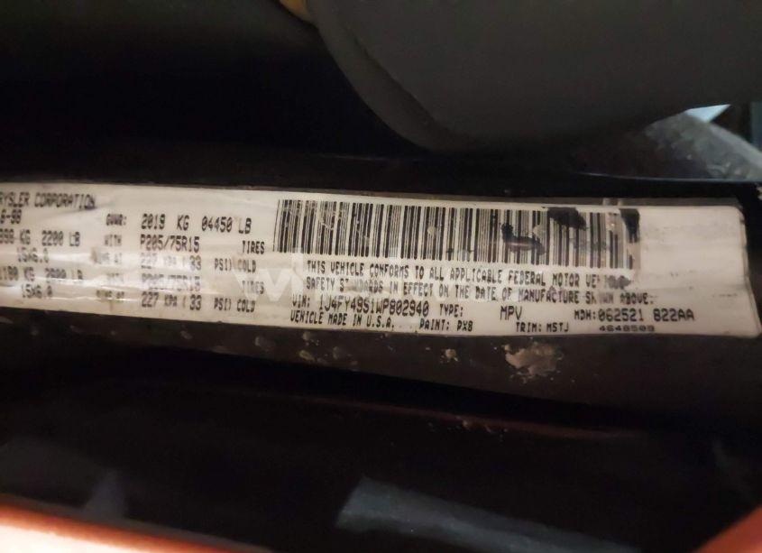 Photo 9 of 1998 Jeep Wrangler SAHARA (VIN 1J4FY49S1WP802940)