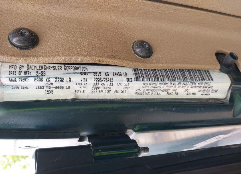 Photo 9 of 1999 Jeep Wrangler SAHARA (VIN 1J4FY49S5XP482037)