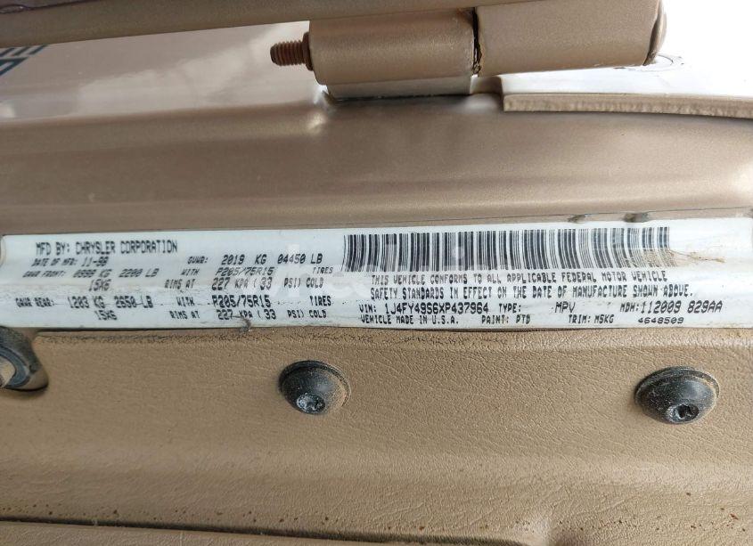 Photo 9 of 1999 Jeep Wrangler SAHARA (VIN 1J4FY49S6XP437964)