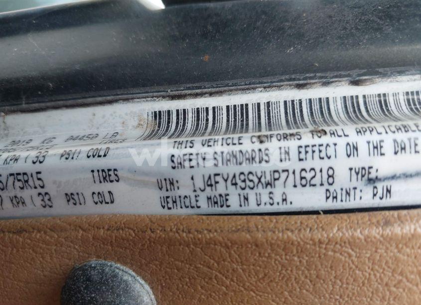 Photo 9 of 1998 Jeep Wrangler SAHARA (VIN 1J4FY49SXWP716218)