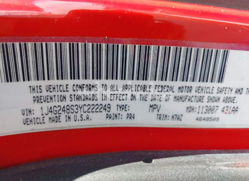 Photo 9 of 2000 Jeep Grand CHEROKEE LAREDO (VIN 1J4G248S3YC222249)