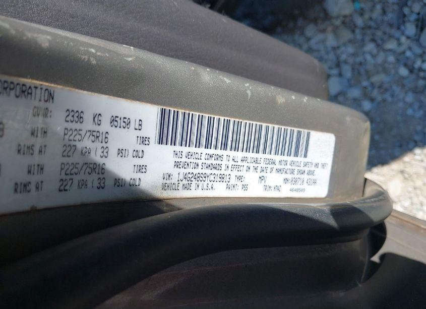 Photo 9 of 2000 Jeep Grand CHEROKEE LAREDO (VIN 1J4G248S9YC319813)