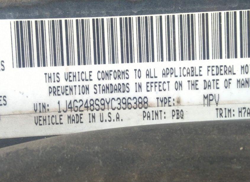 Photo 9 of 2000 Jeep Grand CHEROKEE LAREDO (VIN 1J4G248S9YC396388)