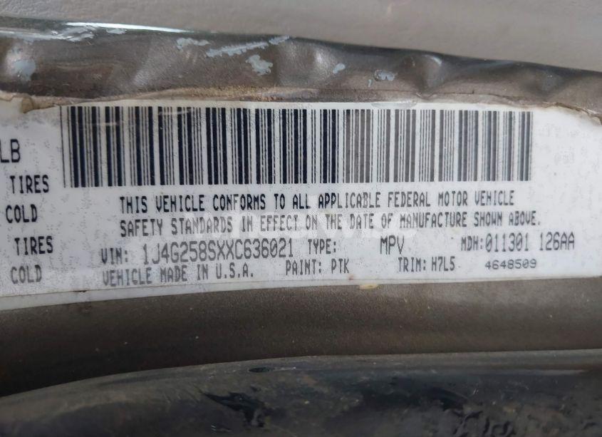 Photo 9 of 1999 Jeep Grand CHEROKEE LAREDO (VIN 1J4G258SXXC636021)