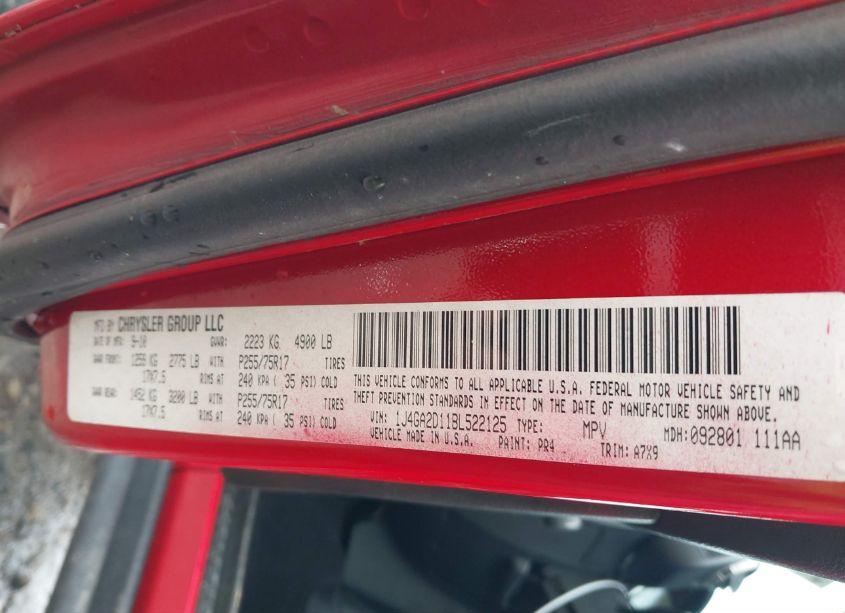 Photo 9 of 2011 Jeep Wrangler SPORT (VIN 1J4GA2D11BL522125)