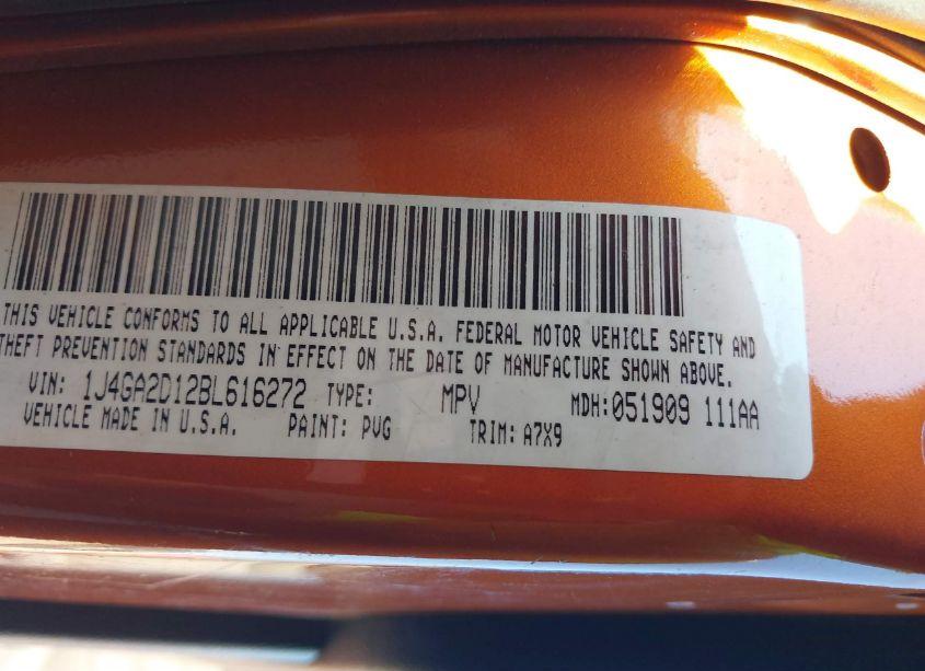 Photo 9 of 2011 Jeep Wrangler SPORT (VIN 1J4GA2D12BL616272)