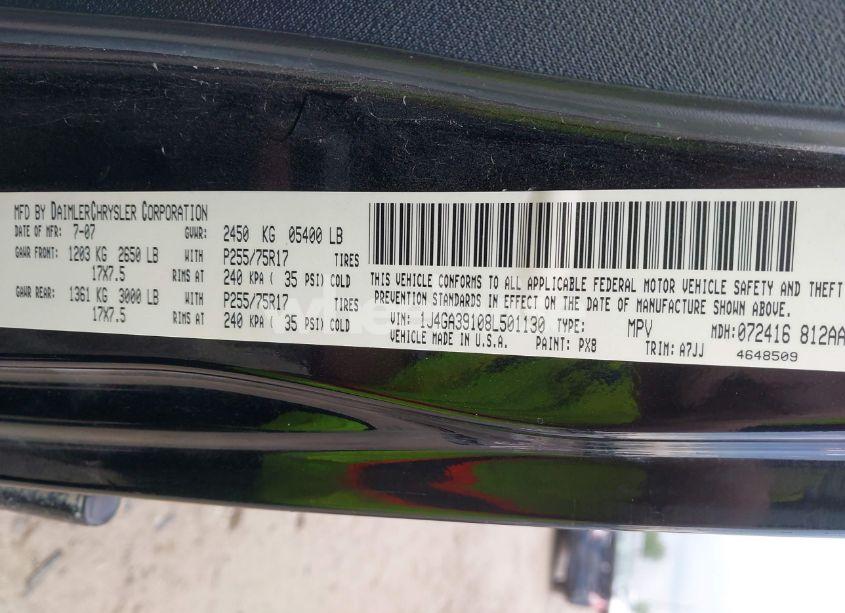 Photo 9 of 2008 Jeep Wrangler UNLIMITED X (VIN 1J4GA39108L501130)