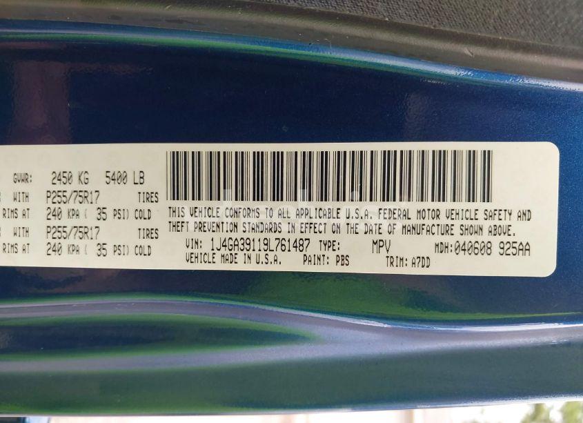 Photo 9 of 2009 Jeep Wrangler UNLIMITED X (VIN 1J4GA39119L761487)
