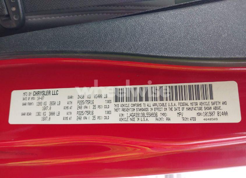 Photo 9 of 2008 Jeep Wrangler UNLIMITED X (VIN 1J4GA39138L550936)