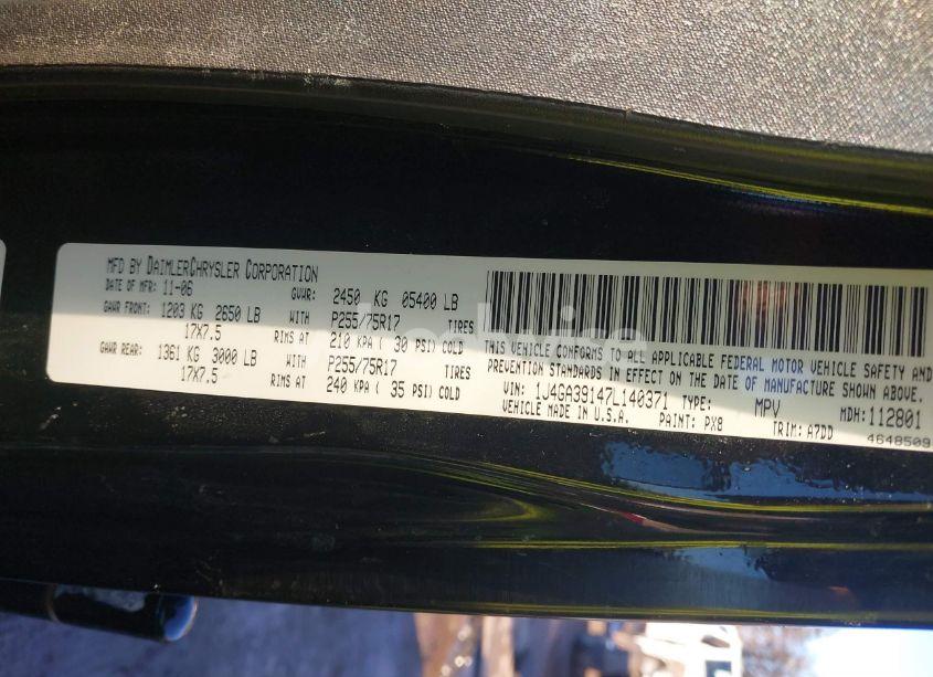 Photo 9 of 2007 Jeep Wrangler UNLIMITED X (VIN 1J4GA39147L140371)