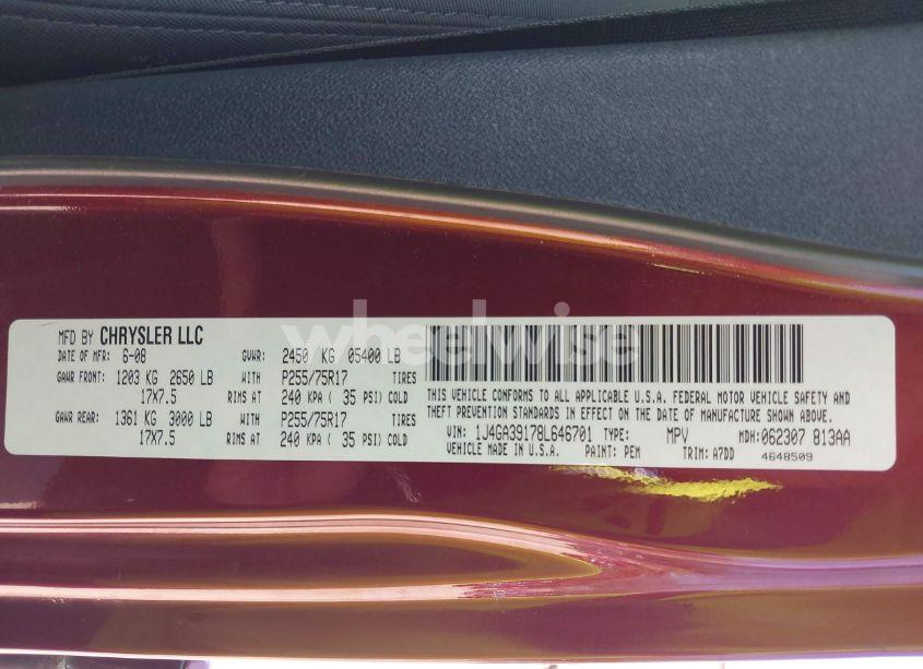 Photo 9 of 2008 Jeep Wrangler UNLIMITED X (VIN 1J4GA39178L646701)