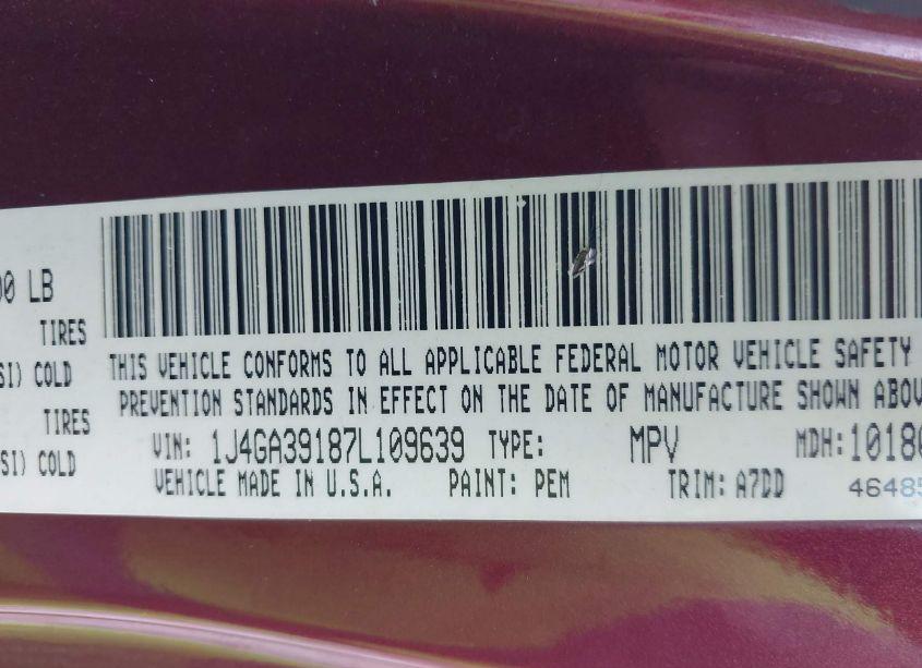 Photo 9 of 2007 Jeep Wrangler UNLIMITED X (VIN 1J4GA39187L109639)