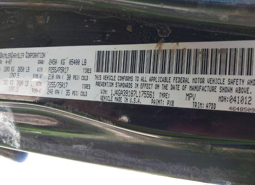 Photo 9 of 2007 Jeep Wrangler UNLIMITED X (VIN 1J4GA39187L175561)