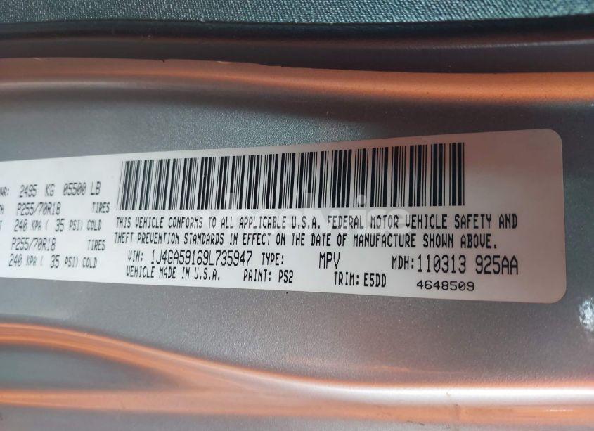 Photo 9 of 2009 Jeep Wrangler UNLIMITED SAHARA (VIN 1J4GA59169L735947)