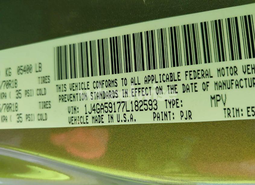 Photo 9 of 2007 Jeep Wrangler UNLIMITED SAHARA (VIN 1J4GA59177L182593)