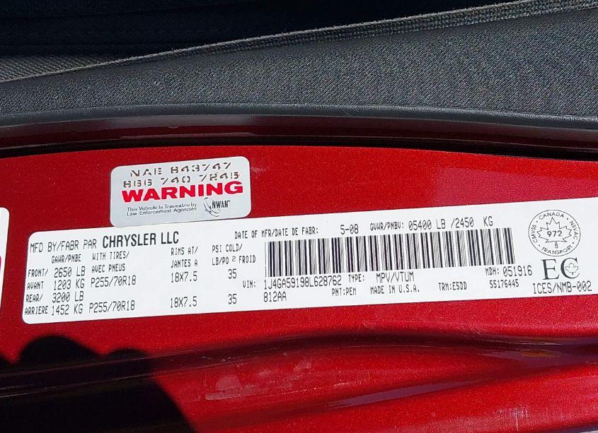 Photo 9 of 2008 Jeep Wrangler UNLIMITED SAHARA (VIN 1J4GA59198L628762)