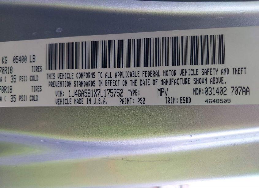 Photo 9 of 2007 Jeep Wrangler UNLIMITED SAHARA (VIN 1J4GA591X7L175752)