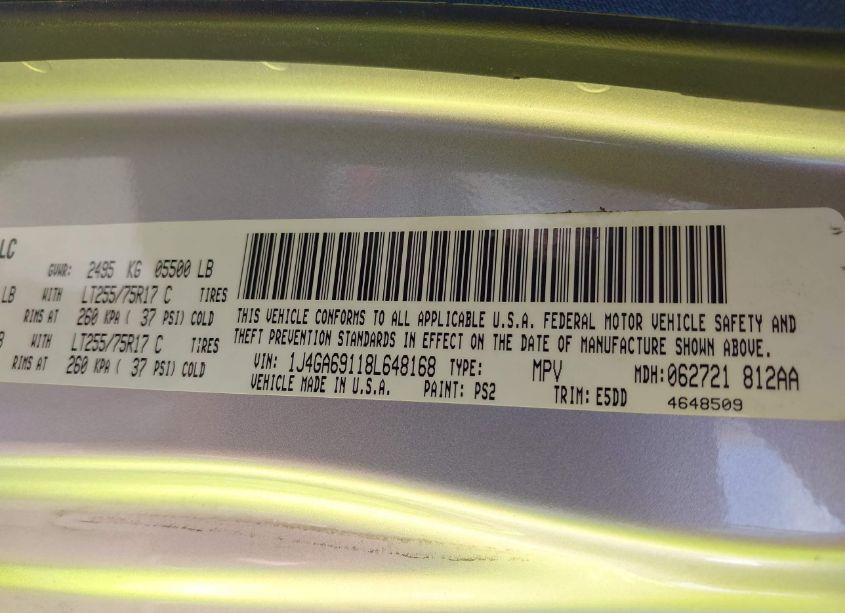 Photo 9 of 2008 Jeep Wrangler UNLIMITED RUBICON (VIN 1J4GA69118L648168)