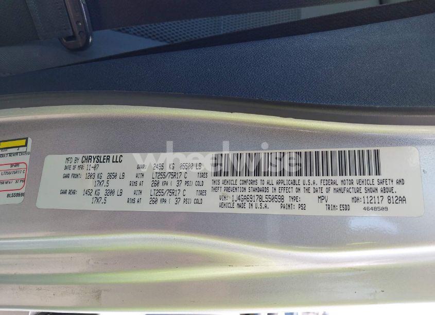 Photo 9 of 2008 Jeep Wrangler UNLIMITED RUBICON (VIN 1J4GA69178L550598)