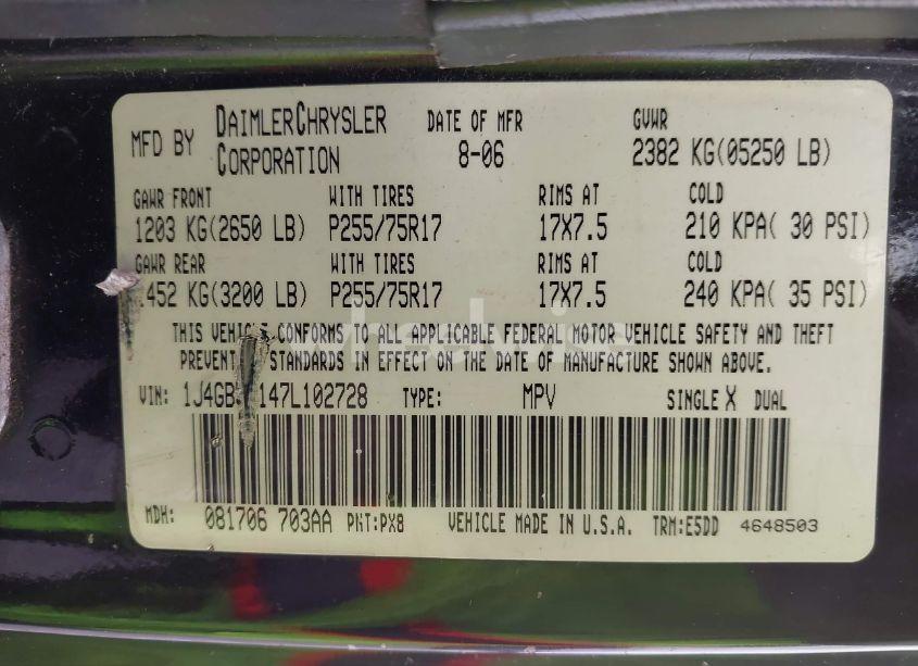 Photo 9 of 2007 Jeep Wrangler UNLIMITED SAHARA (VIN 1J4GB59147L102728)