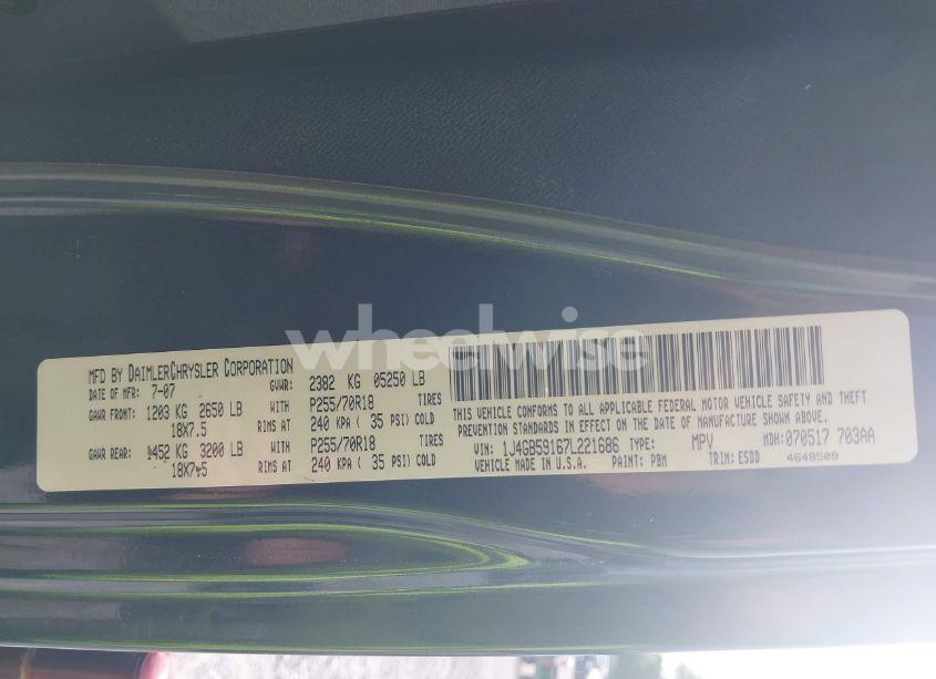 Photo 9 of 2007 Jeep Wrangler UNLIMITED SAHARA (VIN 1J4GB59167L221686)